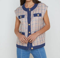 L'Agence - Laurel Oversized Vest - blue - clothing - jackets