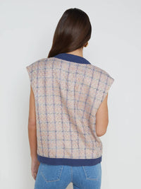 L'Agence - Laurel Oversized Vest - blue - clothing - jackets