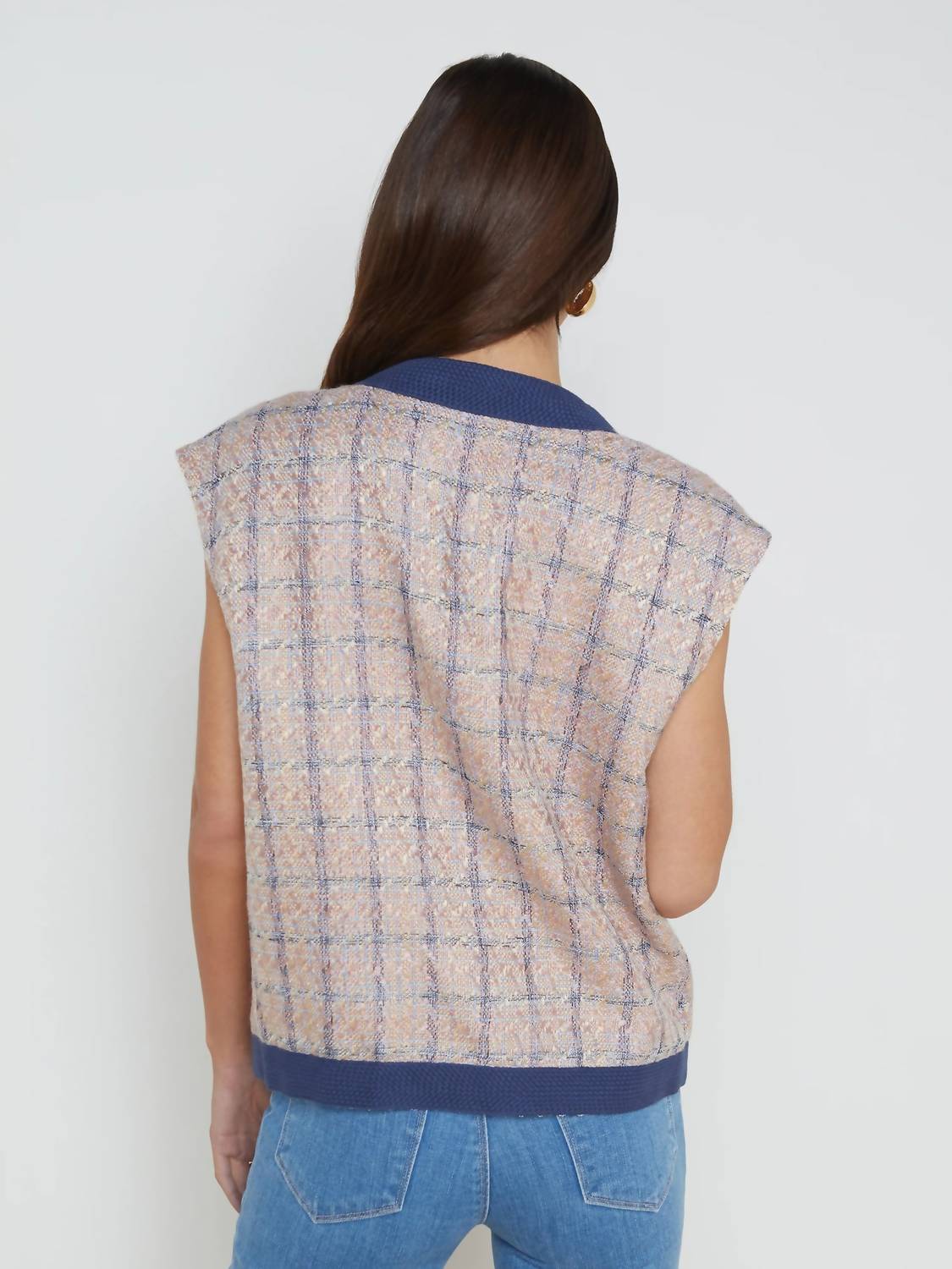 L'Agence - Laurel Oversized Vest - blue - clothing - jackets