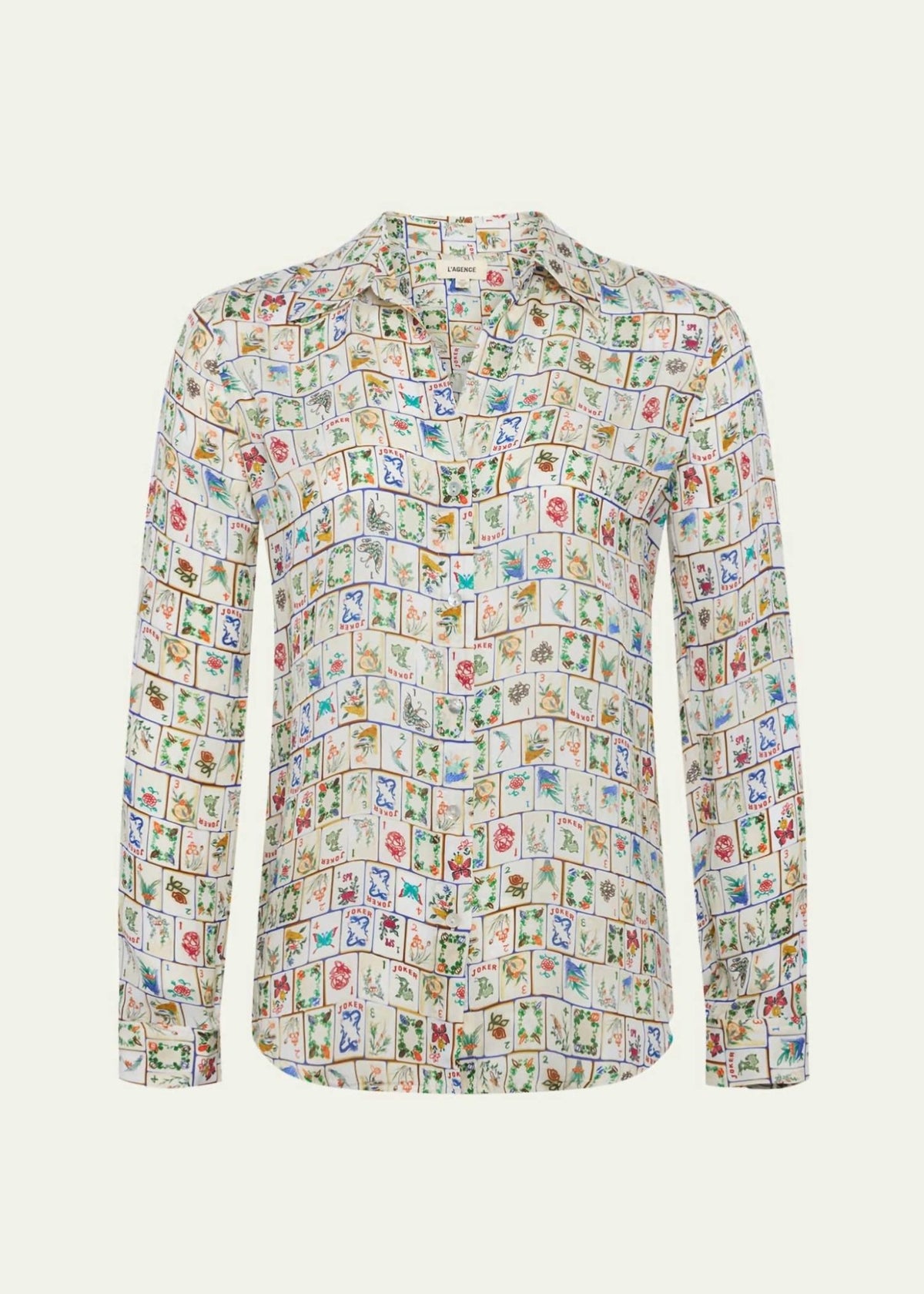 L'Agence - Nina Button-front Silk Blouse