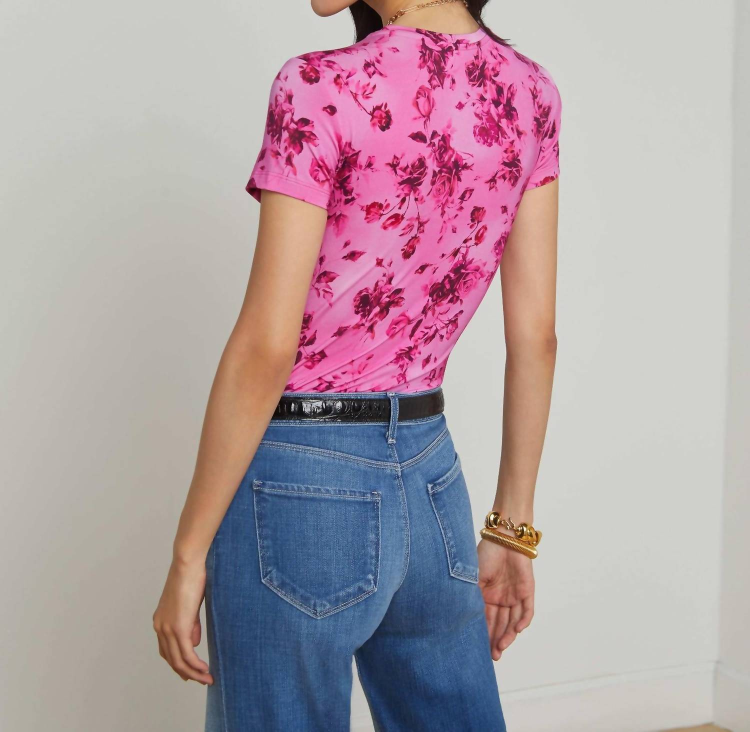 L'Agence - Recipe Fitted T-shirt - clothing - floral - pink