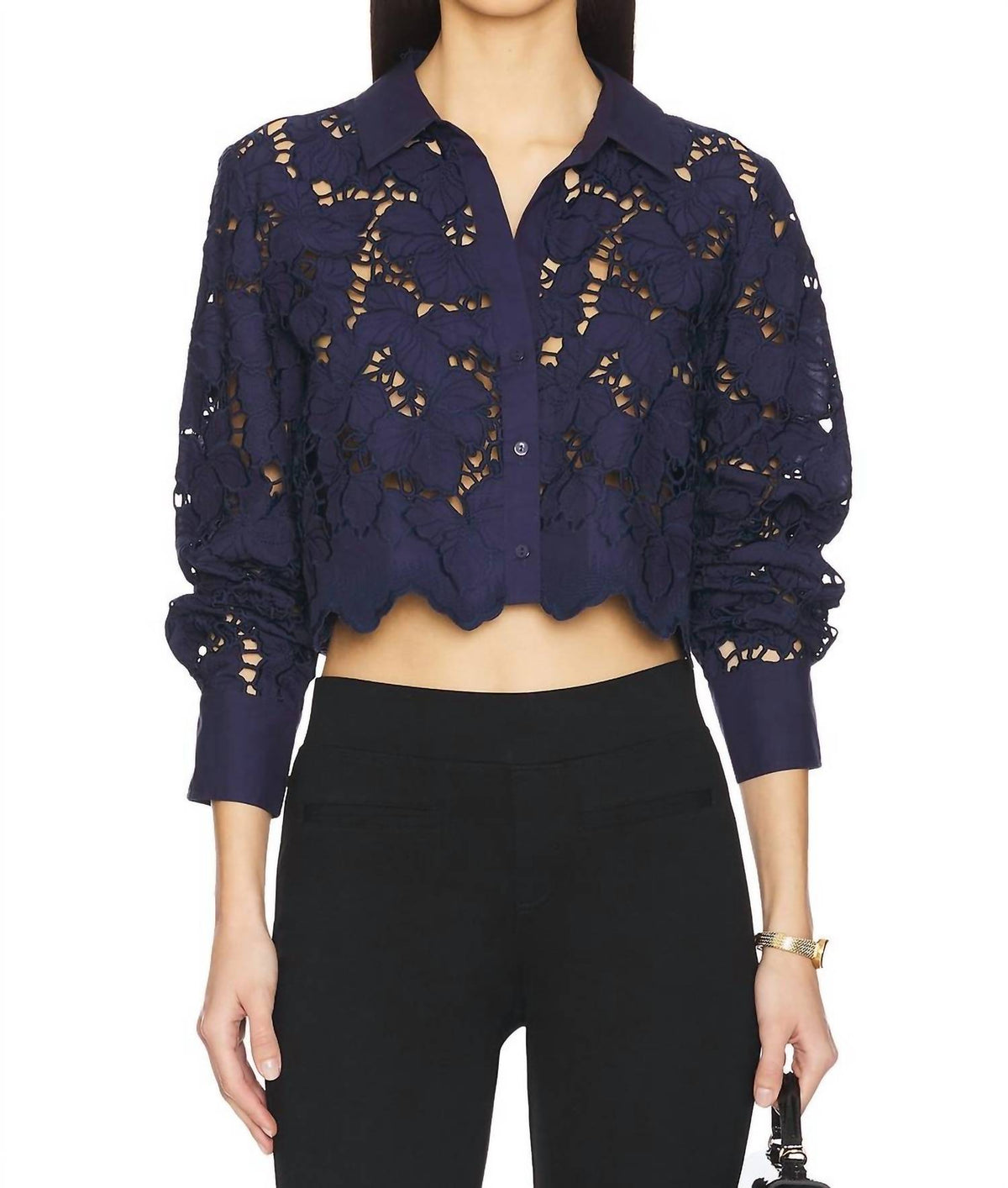 L'Agence - Seychelle Cropped Button Down Shirt
