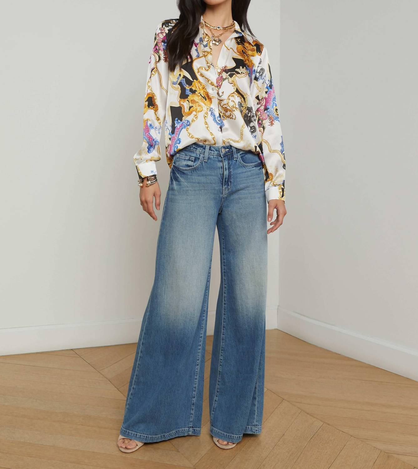 L'Agence - Tyler Silk Blouse - blouses - clothing - patterned
