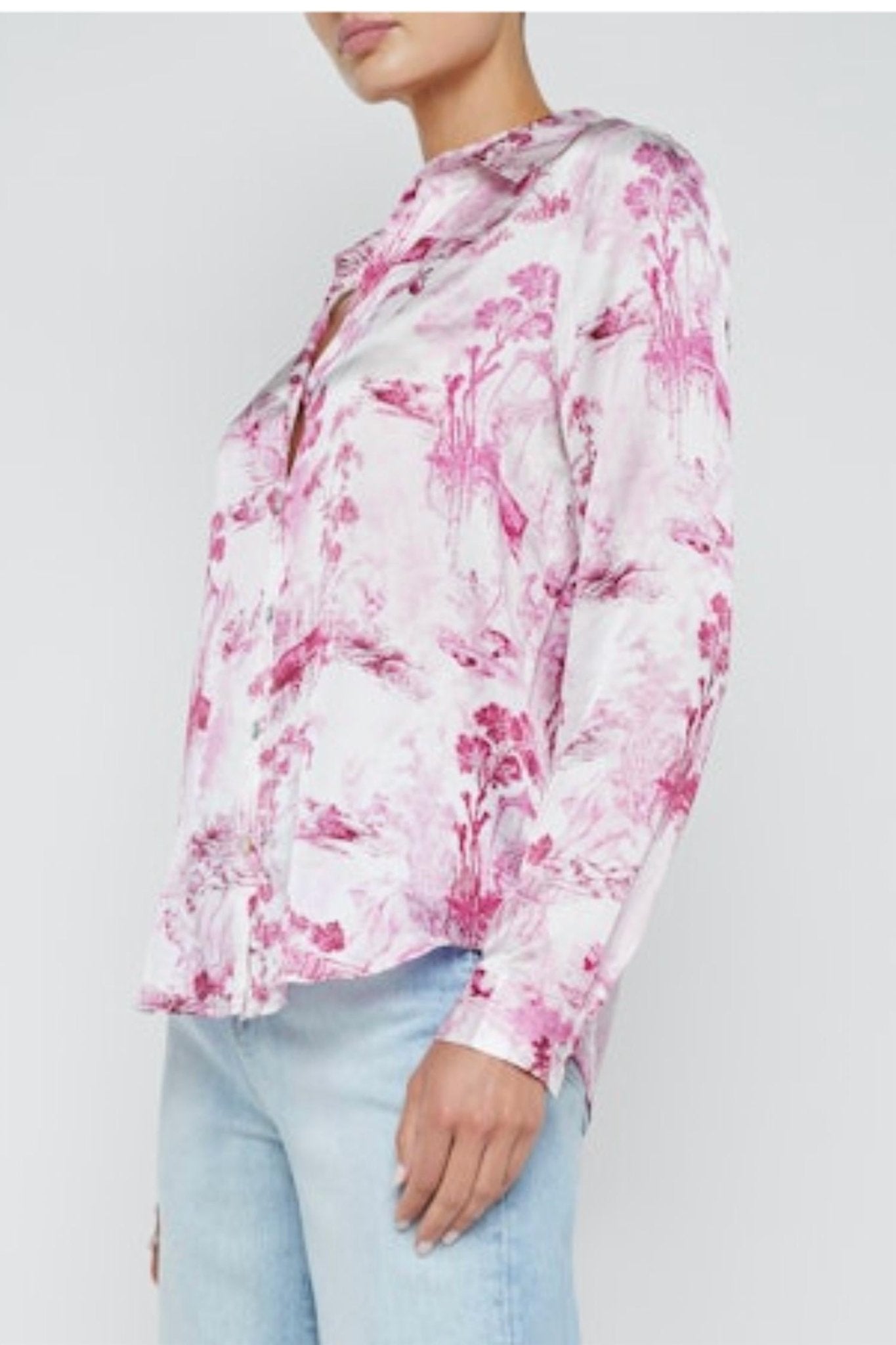 L'Agence - Tyler Silk Blouse - blouses - clothing - graphic