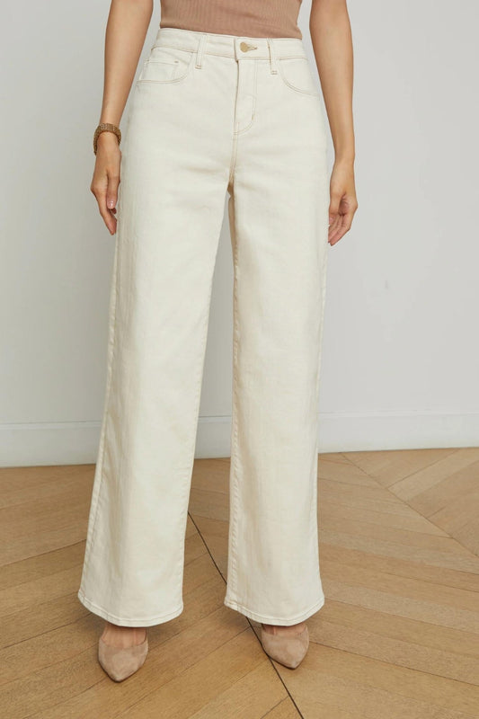 L'Agence - Women's Alicent High Rise Sneaker Flare Jeans - clothing - cotton - blend - flare