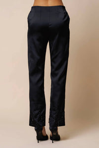 Lalavon - Beaded Satin Pants
