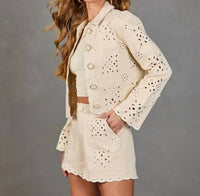 Lalavon - Button Eyelet Top