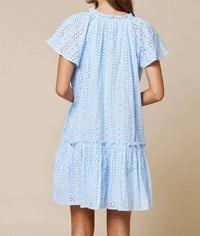 Lalavon - Eyelet Ruffled Dress