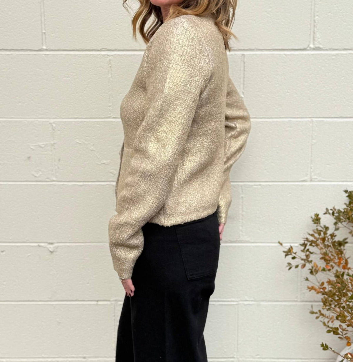 Lalavon - Hallie Coated Cardigan