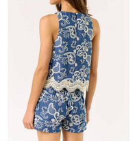 Lalavon - Hampton’s Morning Paisley Top - blouses - blue - clothing