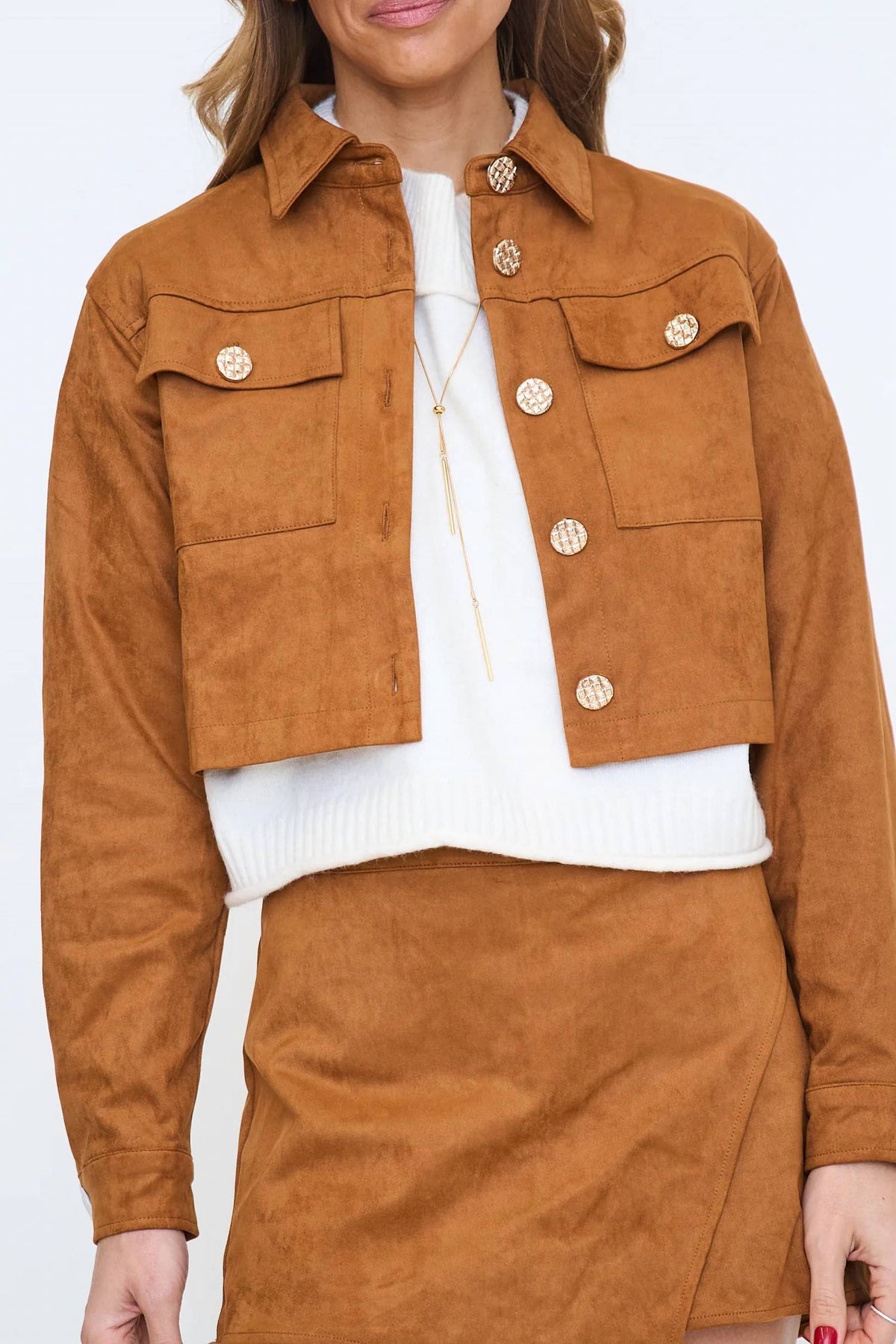 Lalavon - Suede Cropped Jacket
