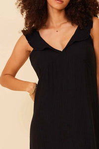 Lamade - Cabo Maxi V - neck Dress - black - clothing - cotton