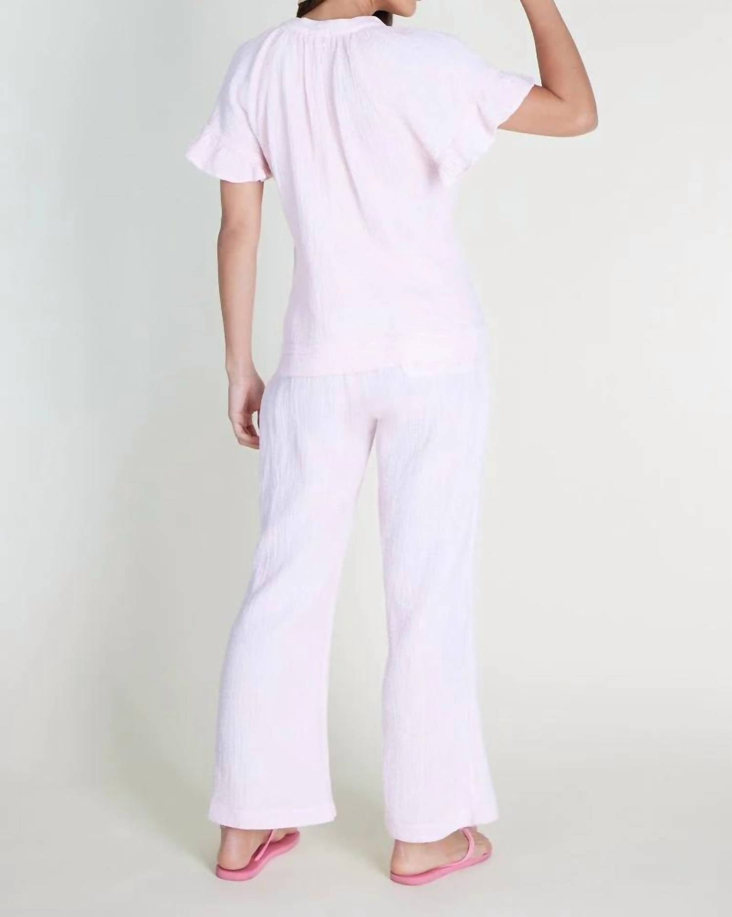 Lamade - Gia Gauze V - neck Top - blouses - clothing - cotton