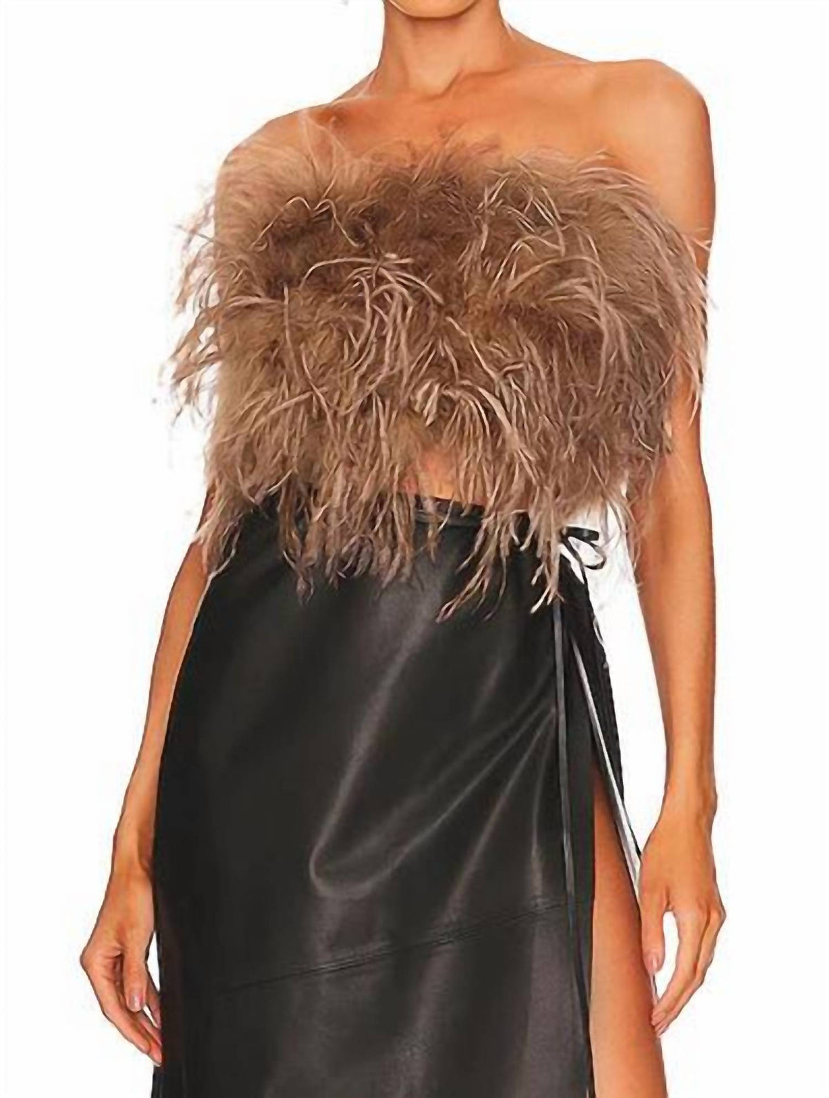 Lamarque - Zaina Ostrich Feather Bustier Top
