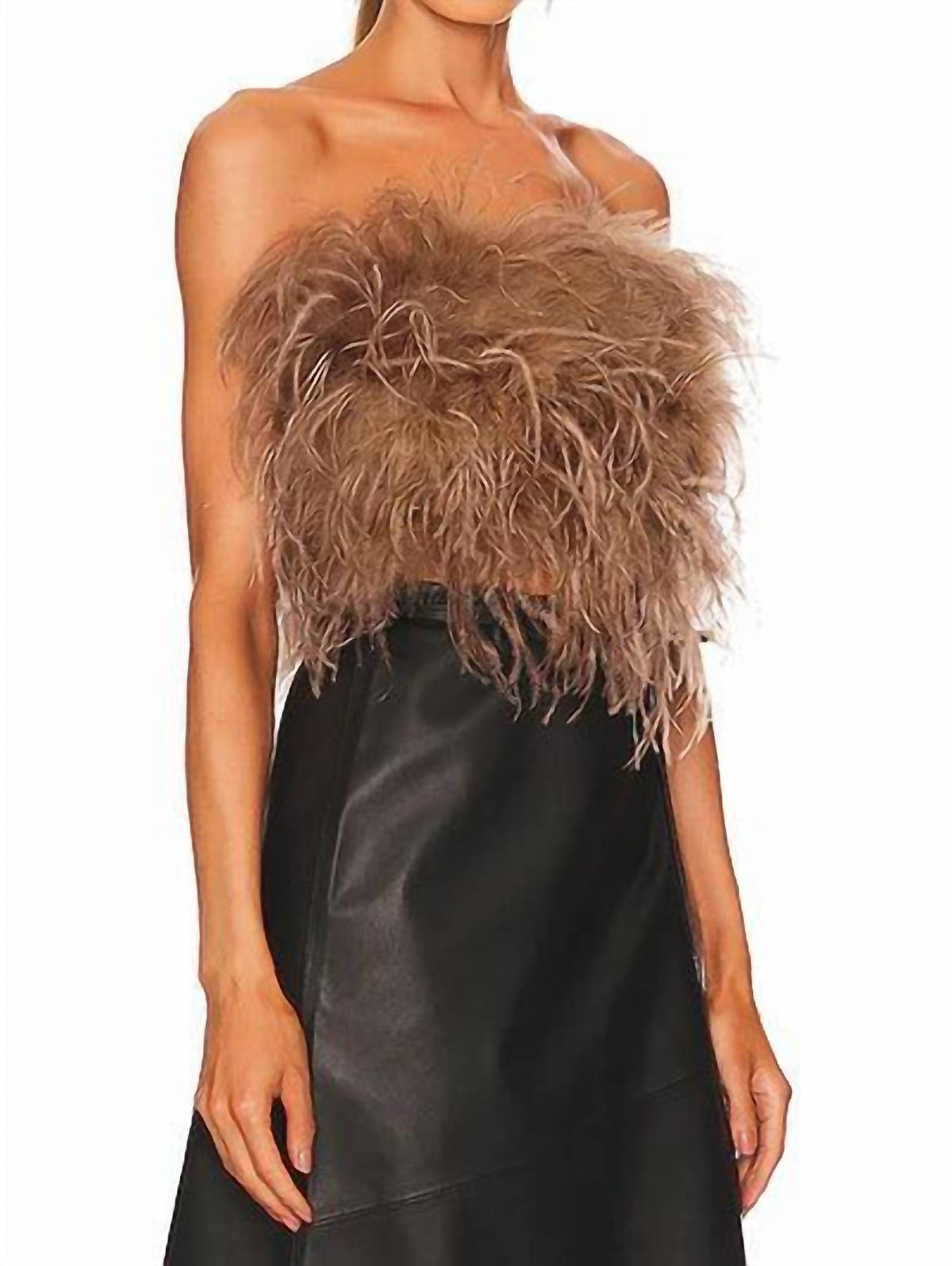 Lamarque - Zaina Ostrich Feather Bustier Top