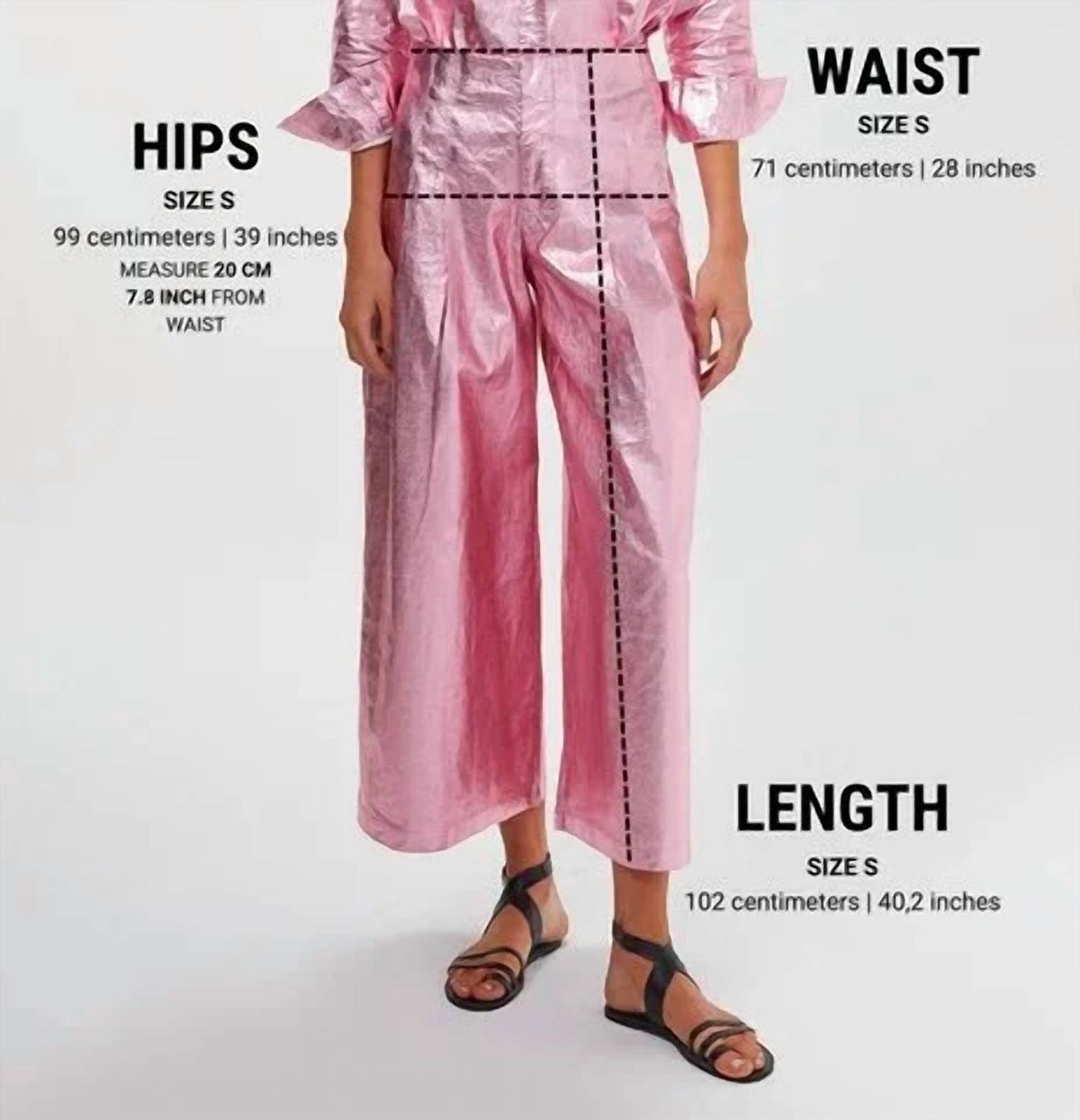 Lanhtropy - Culotte Metallic Linen Pant