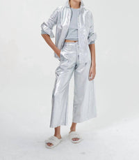 Lanhtropy - Culotte Metallic Linen Pants