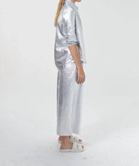 Lanhtropy - Culotte Metallic Linen Pants