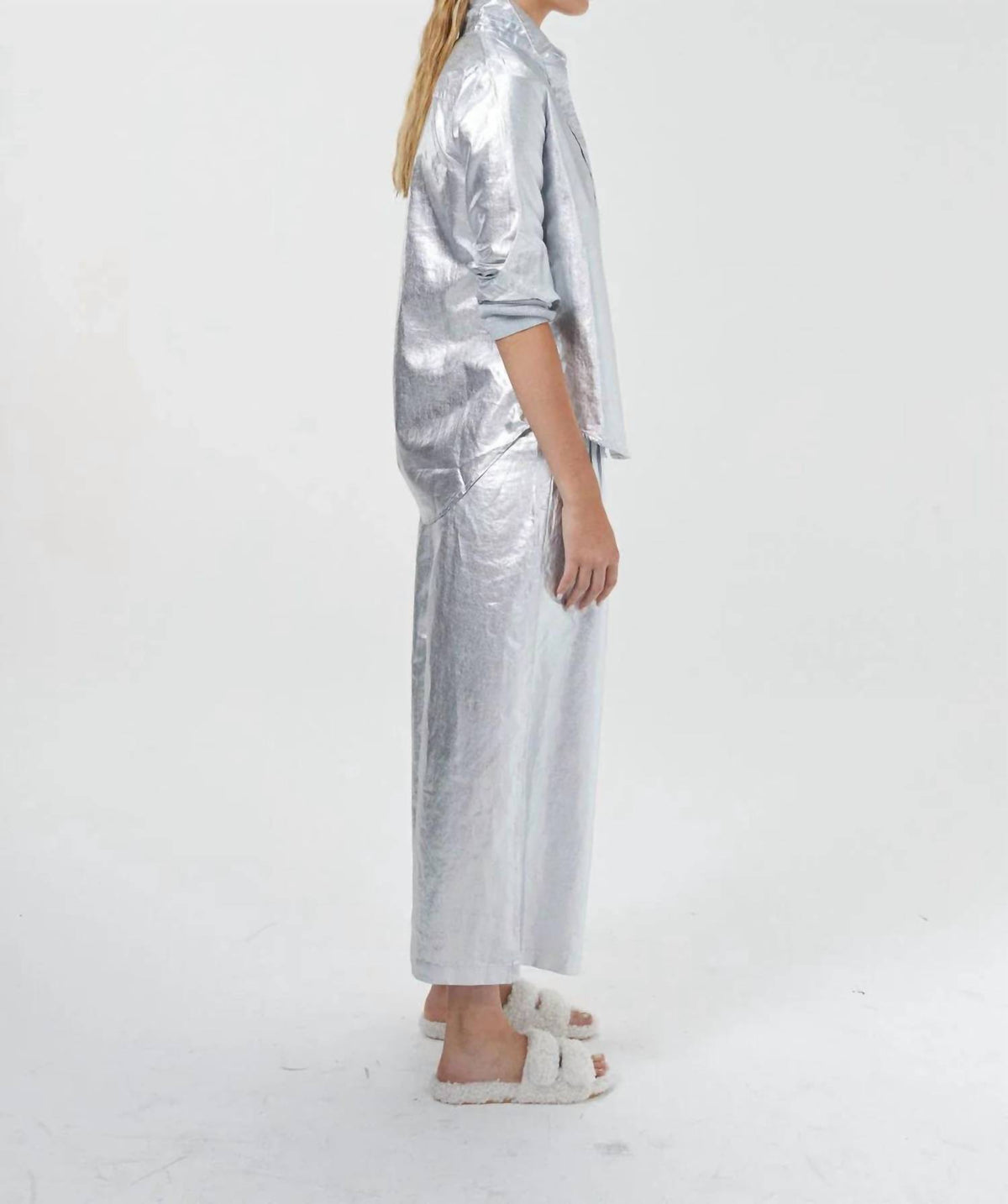 Lanhtropy - Culotte Metallic Linen Pants