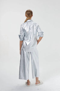 Lanhtropy - Culotte Metallic Linen Pants