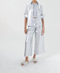 Lanhtropy - Culotte Metallic Linen Pants