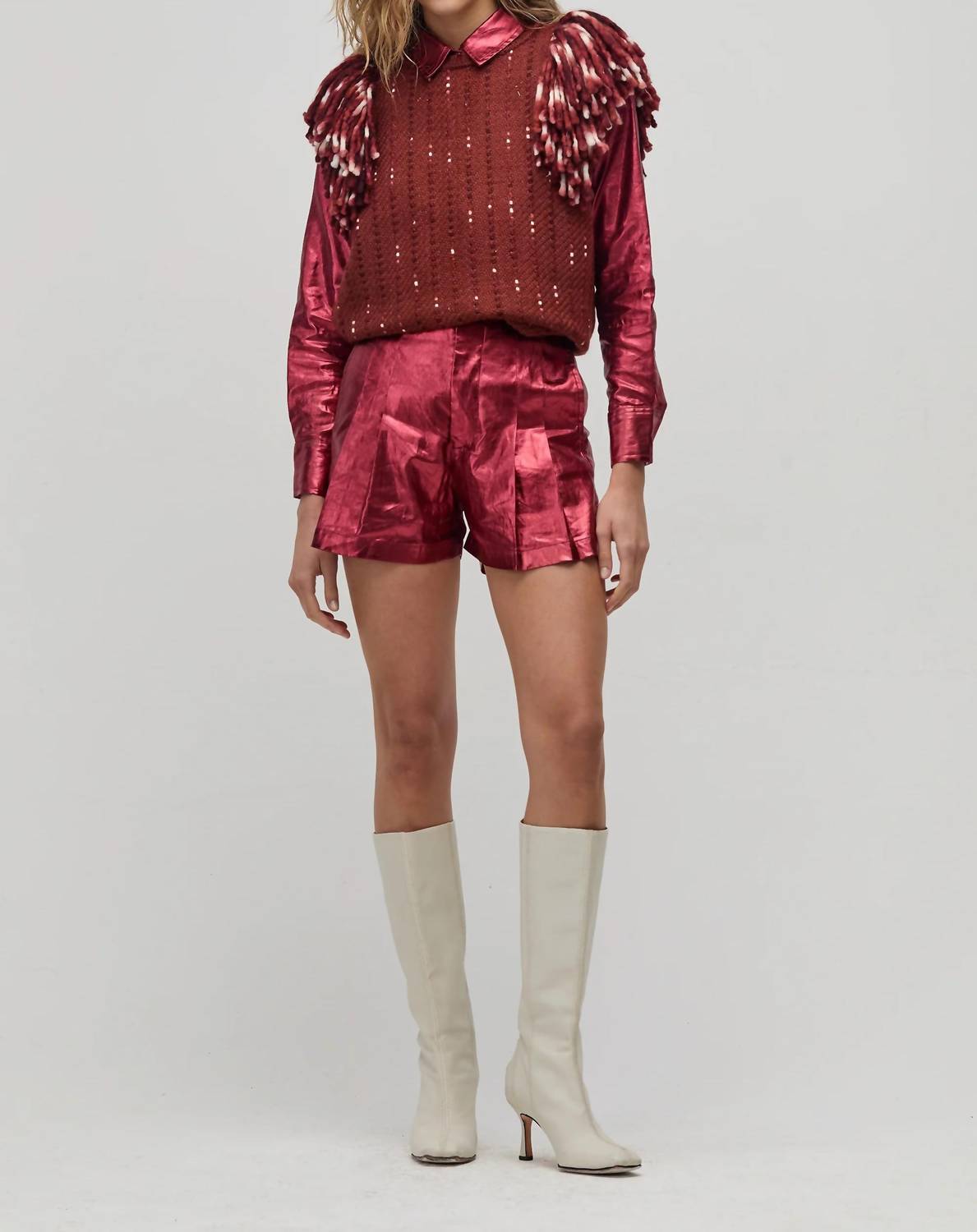 Lanhtropy - Frida Metallic Linen Shorts