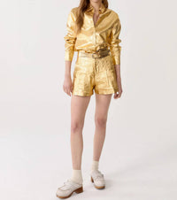 Lanhtropy - Frida Metallic Linen Shorts