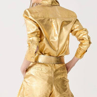 Lanhtropy - Frida Metallic Linen Shorts