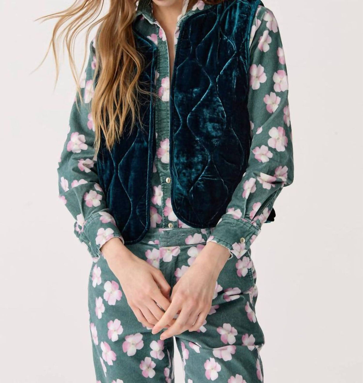 Lanhtropy - Waves Velvet Quilted Vest