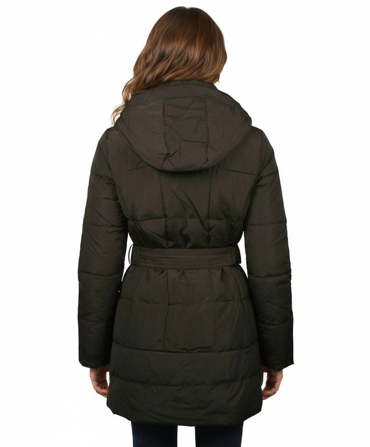 Latte Black - Single Breasted Down Puffer Coat Jacket