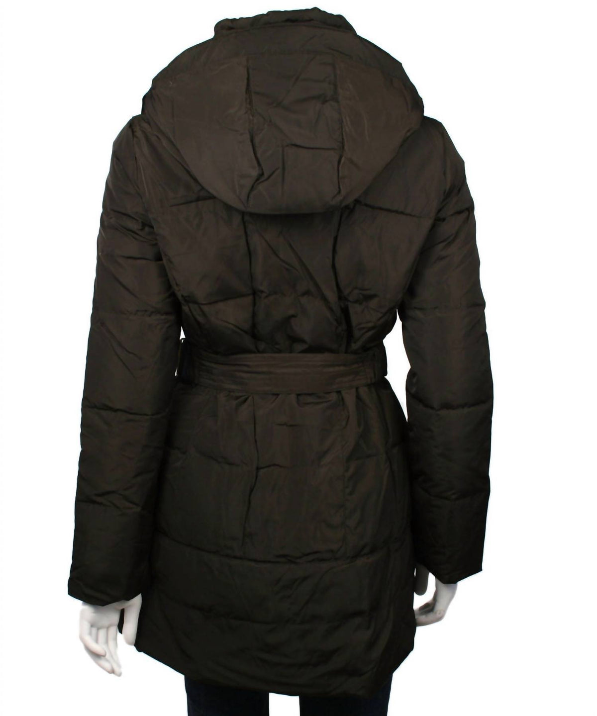 Latte Black - Single Breasted Down Puffer Coat Jacket