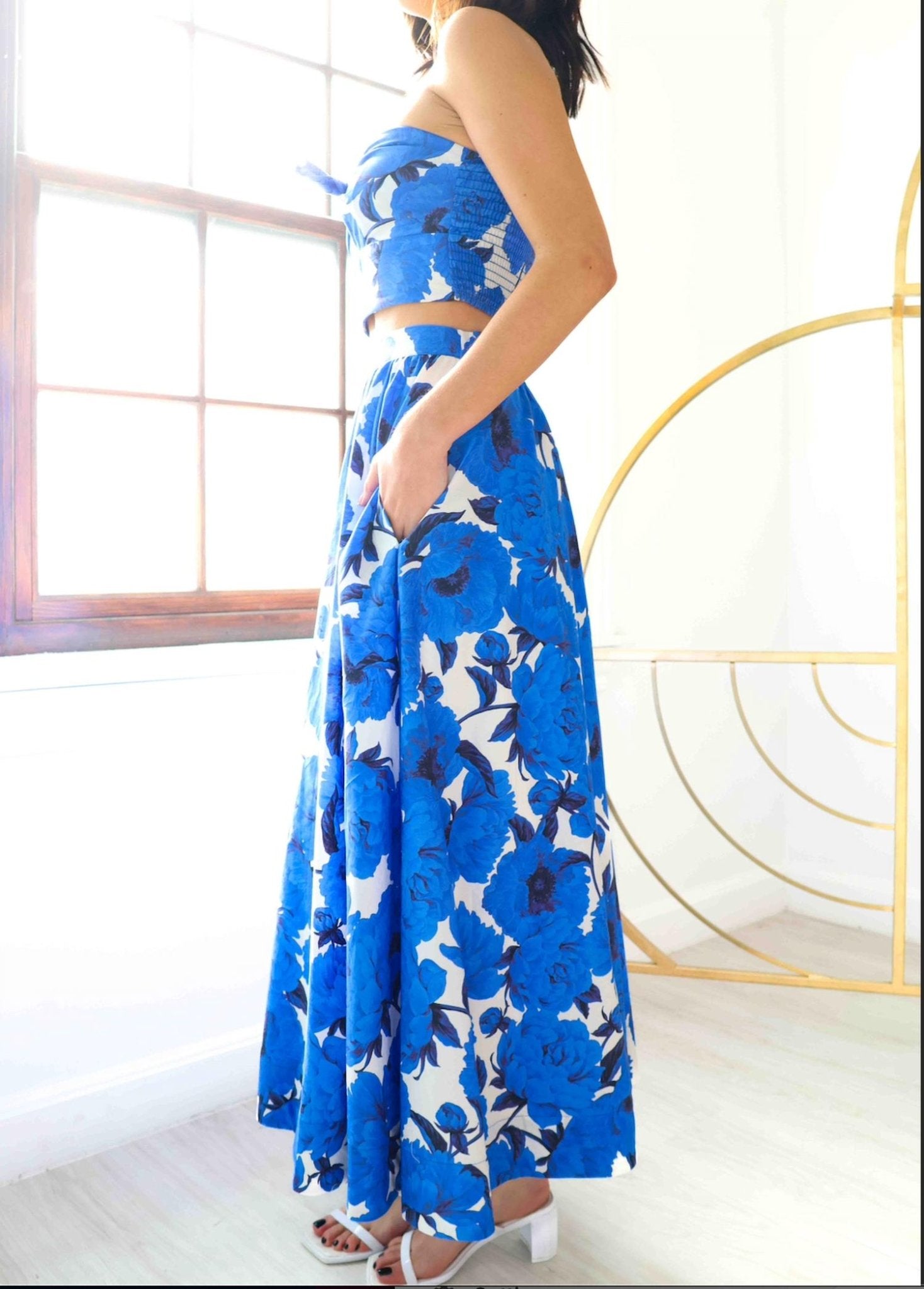 Lavender Brown - Valentina Maxi Skirt - blue - clothing - cotton
