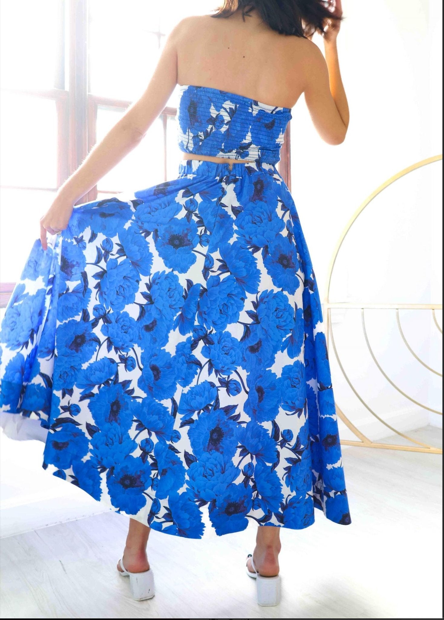 Lavender Brown - Valentina Maxi Skirt - blue - clothing - cotton
