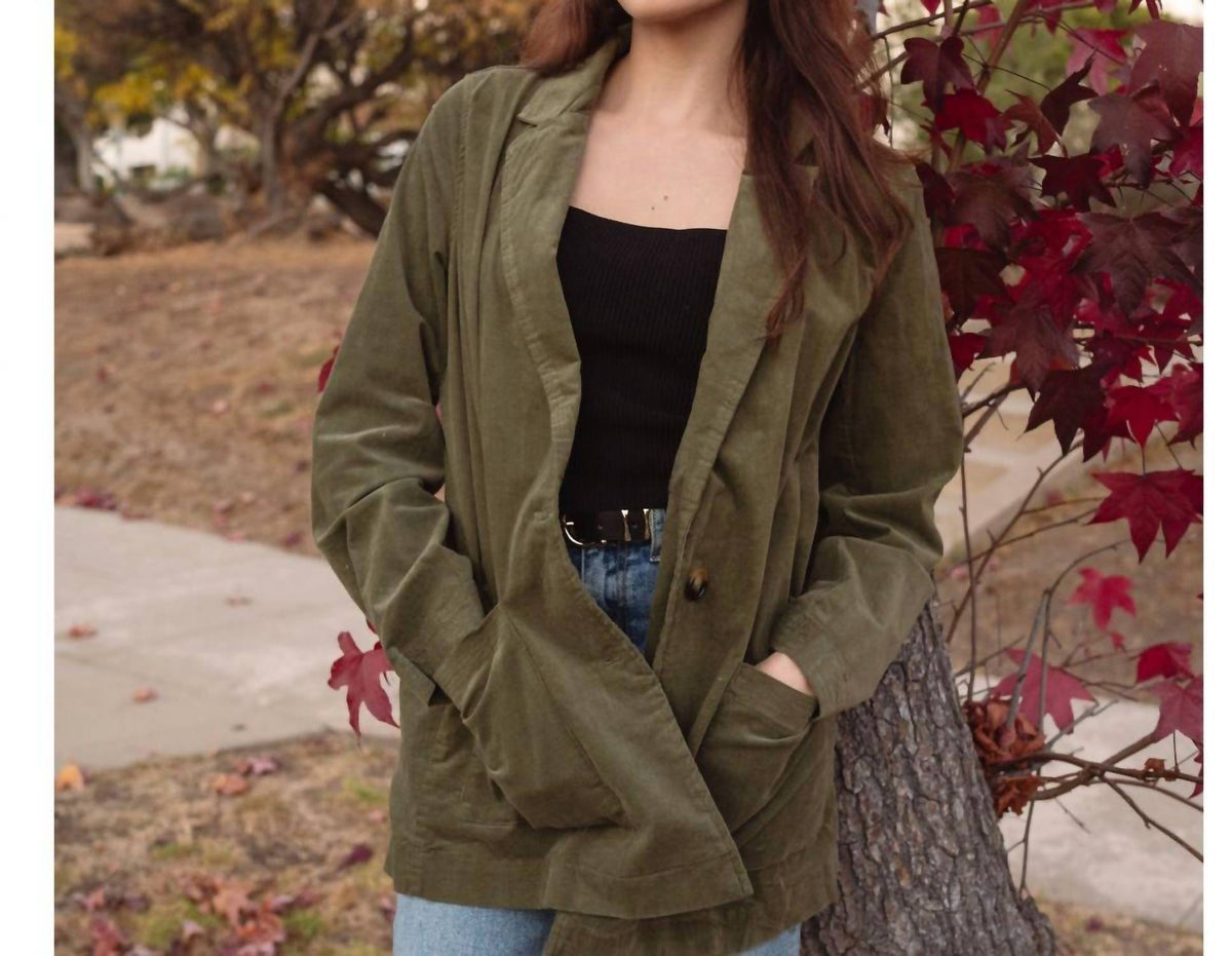 Lavender J - Jora Oversized Light Weight Olive Button Up