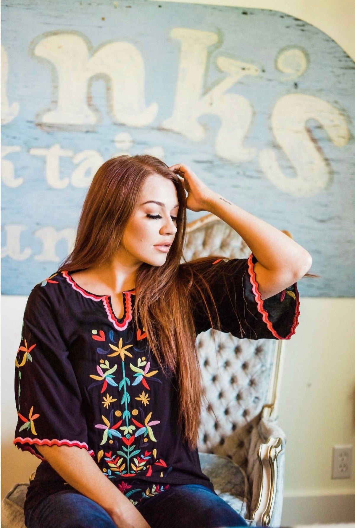 Layerz Clothing - Brighton Embroidered Top