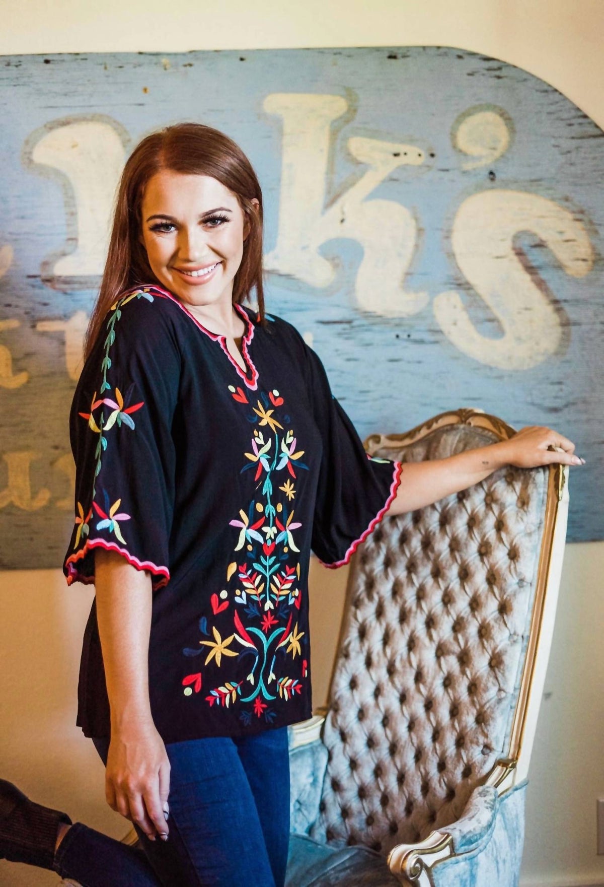 Layerz Clothing - Brighton Embroidered Top