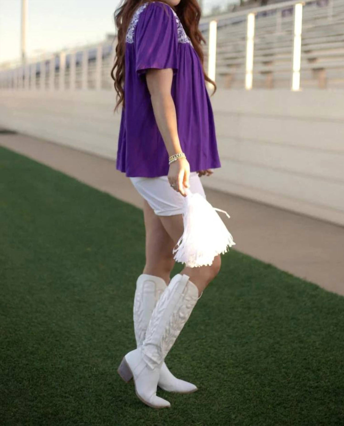 Layerz Clothing - Embroidered Ruffle Collar Top