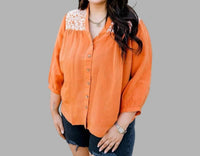 Layerz Clothing - Jane Embroidered Button-down Top