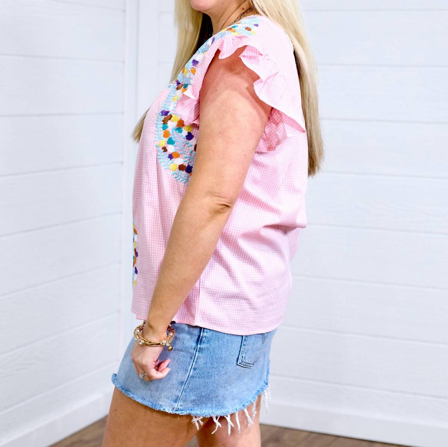Layerz Clothing - Kinley Gingham Top - blouses - clothing - cotton