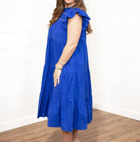 Layerz Clothing - Lana Maxi Dress - blue - clothing - cotton - blend