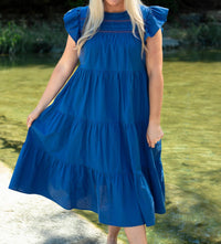 Layerz Clothing - Lana Maxi Dress - blue - clothing - cotton - blend