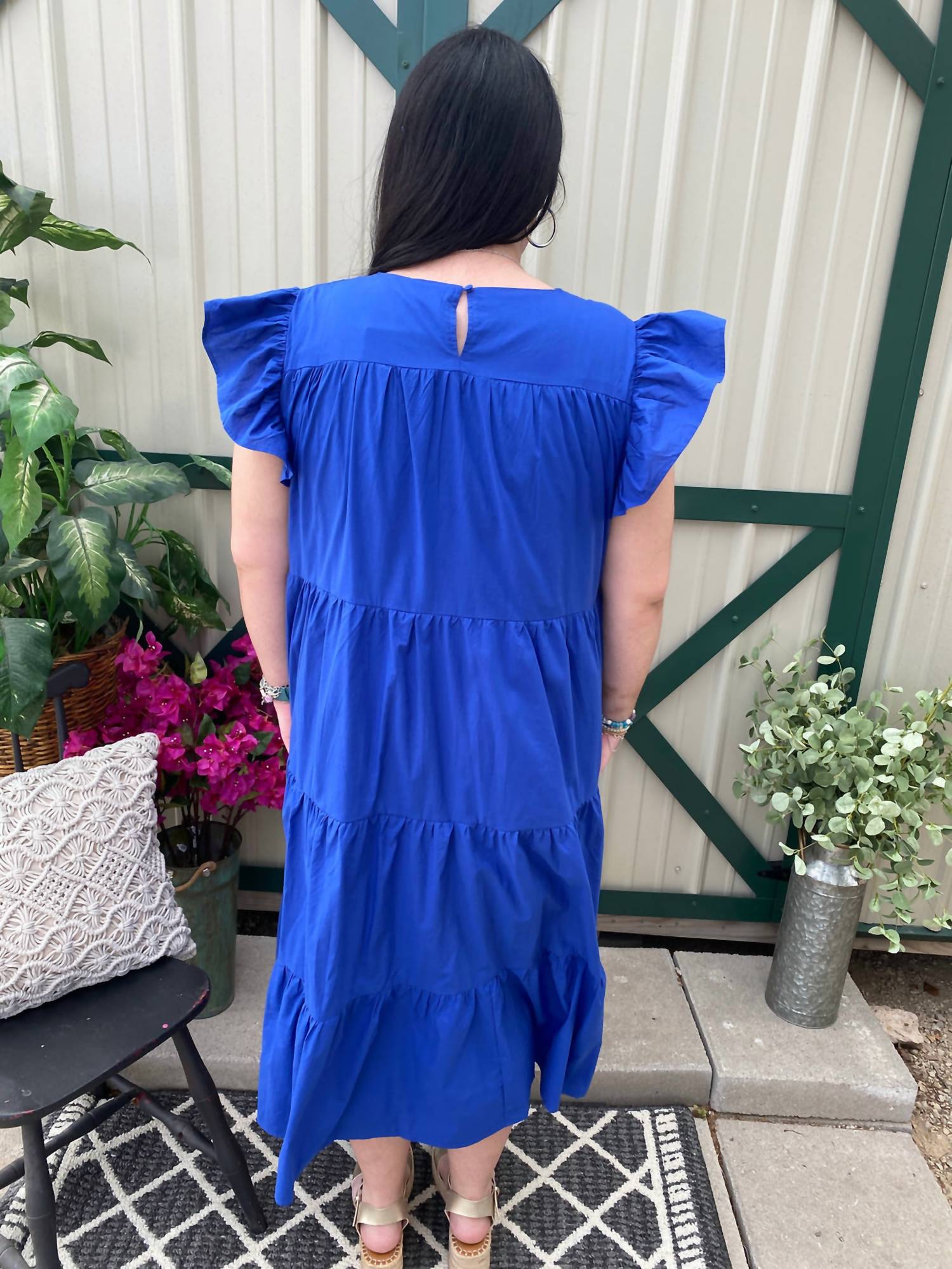 Layerz Clothing - Lana Tiered Maxi Dress - blue - clothing - dresses