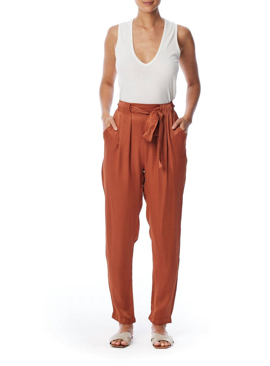 Lblc The Label - Cathy Satin Belted Pants - clothing - directbrandpartner - orange