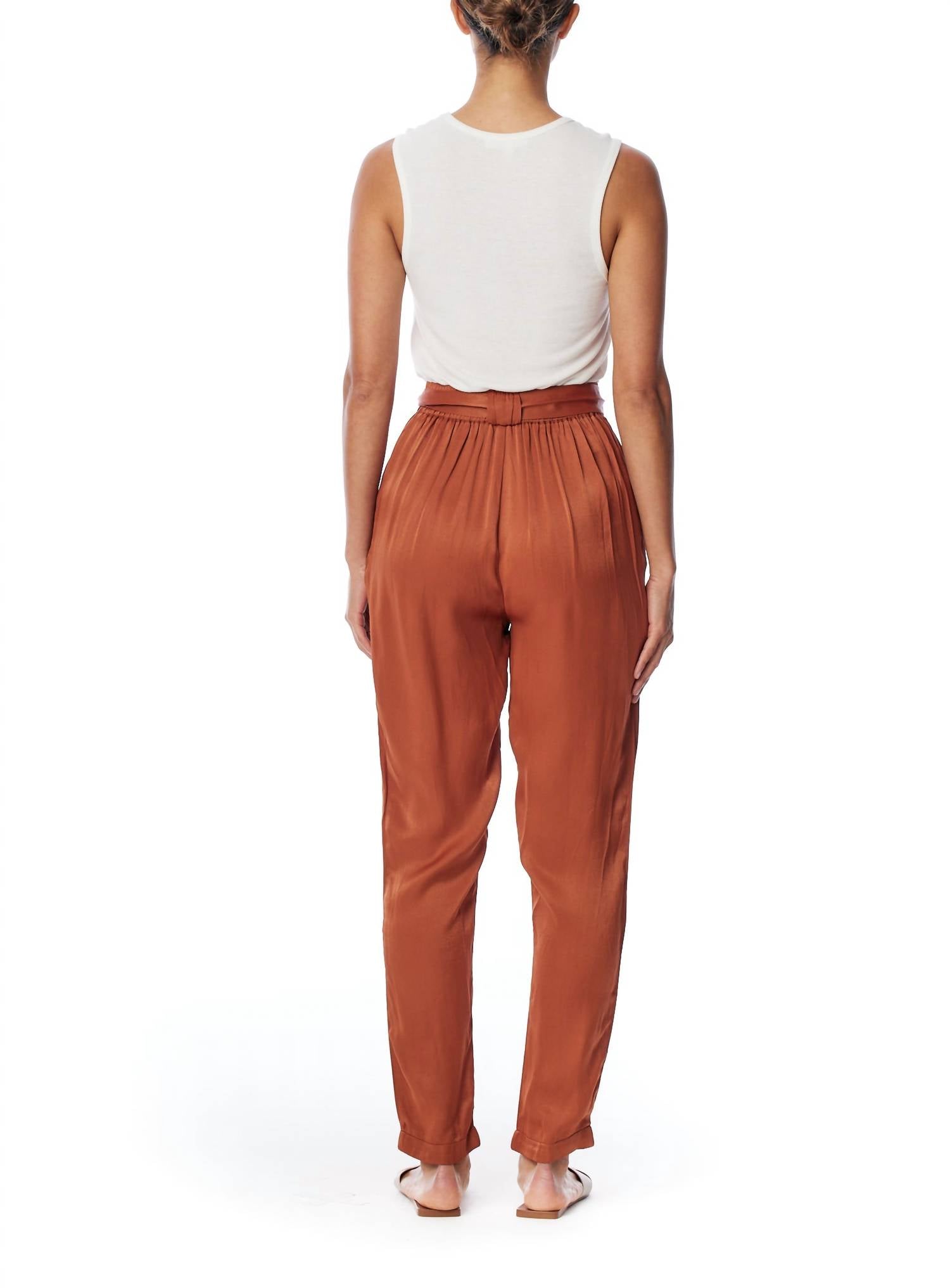 Lblc The Label - Cathy Satin Belted Pants - clothing - directbrandpartner - orange