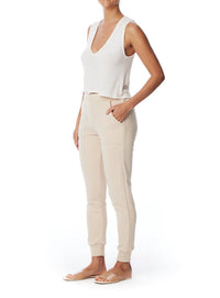 Lblc The Label - Tarah Pocket Sweatpant - beige - clothing - cotton - blend
