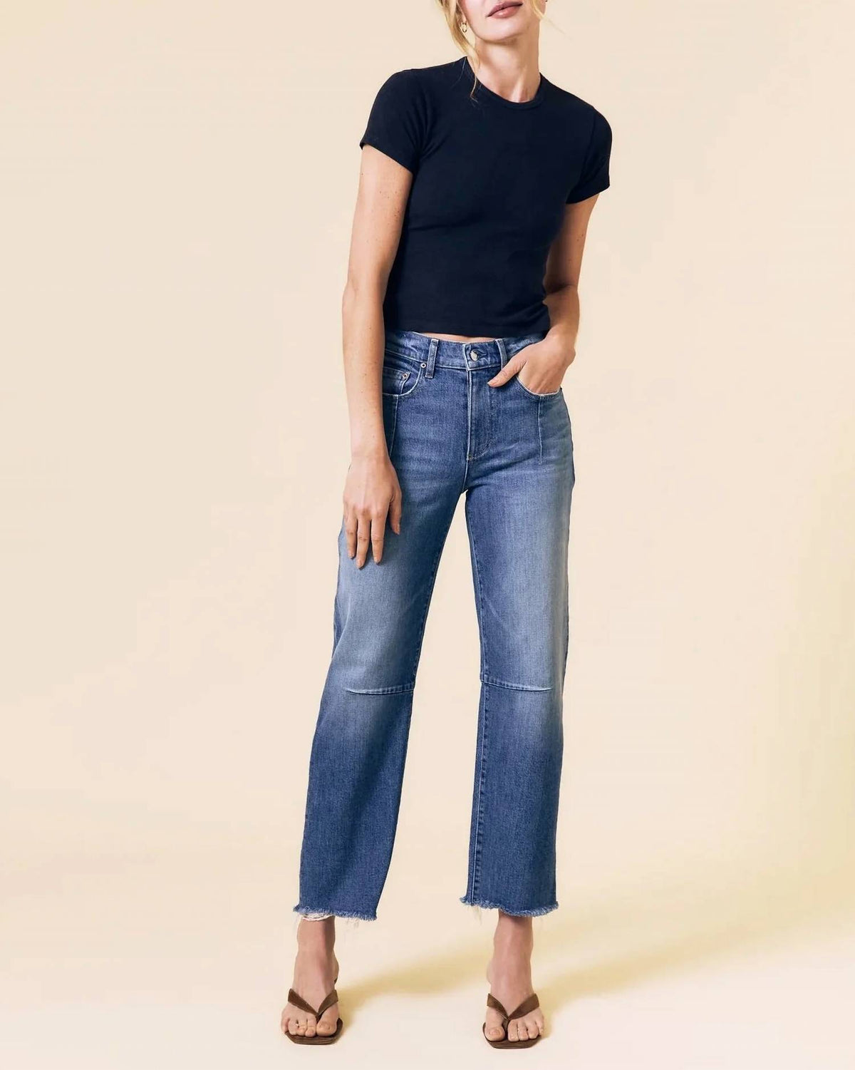 Le Jean - Pixie Ankle Fray Mid Rise Jeans