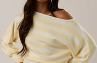 Le Lis - Boat Neck Stripe Dolman Sweater