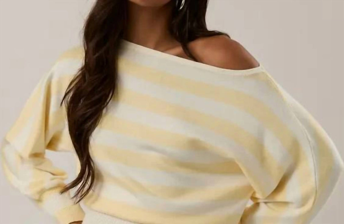 Le Lis - Boat Neck Stripe Dolman Sweater
