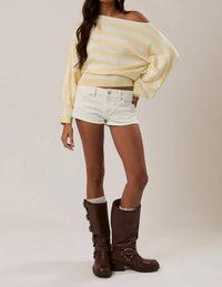 Le Lis - Boat Neck Stripe Dolman Sweater