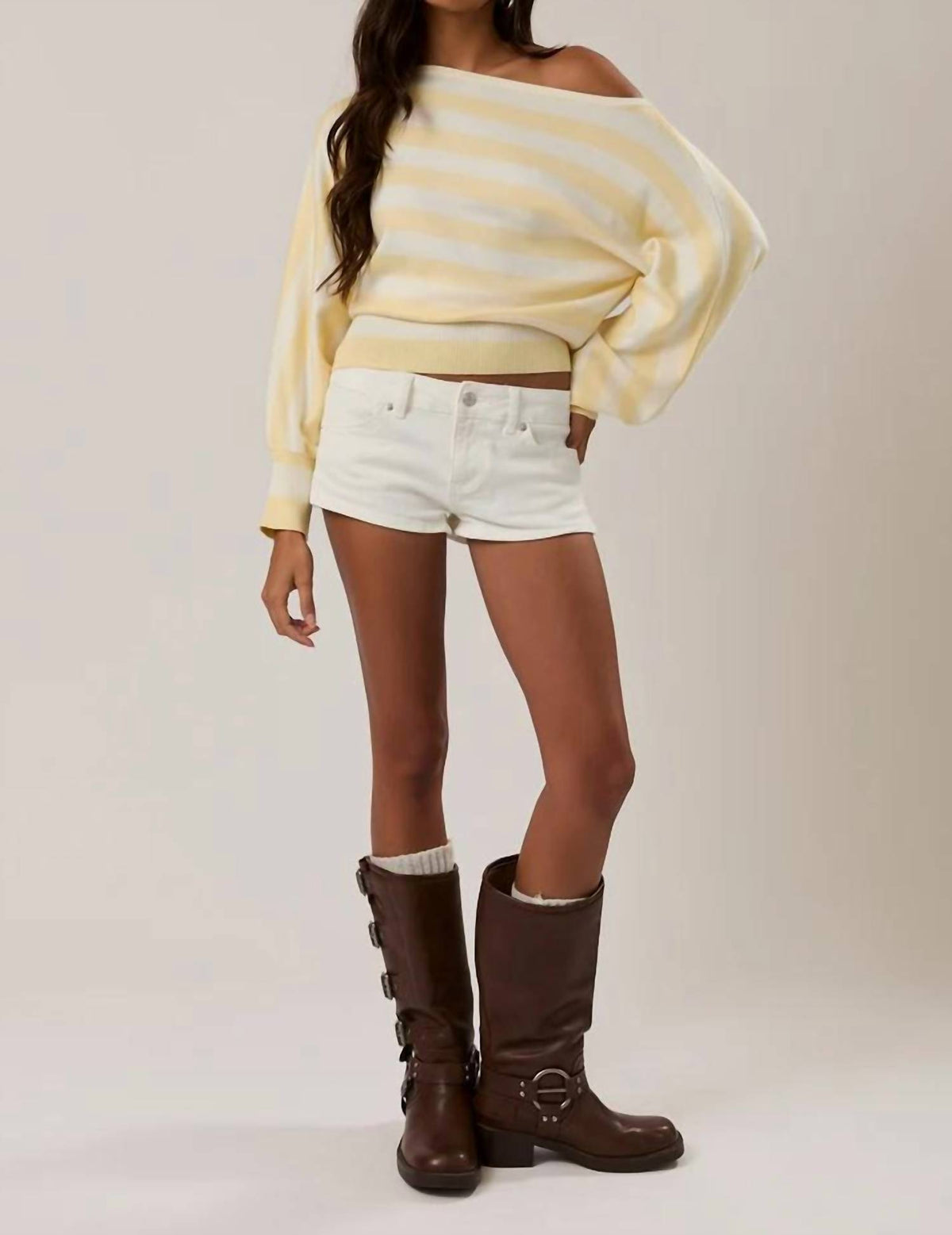 Le Lis - Boat Neck Stripe Dolman Sweater